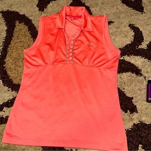 PUMA Women’s Golf Collared Sleeveless Top Size LARGE